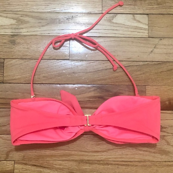 Victoria’s Secret neon pink bikini top w/ removable halter straps & padding, M - Picture 2 of 4